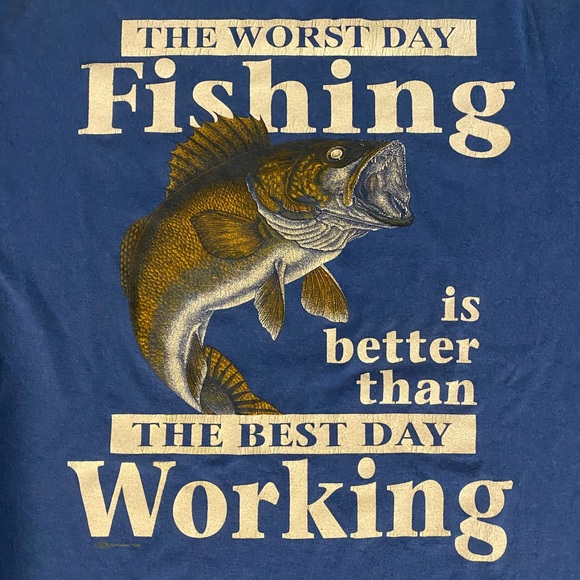 VTG Single Stitch Bass Fishing Shirt - Picture 2 of 3